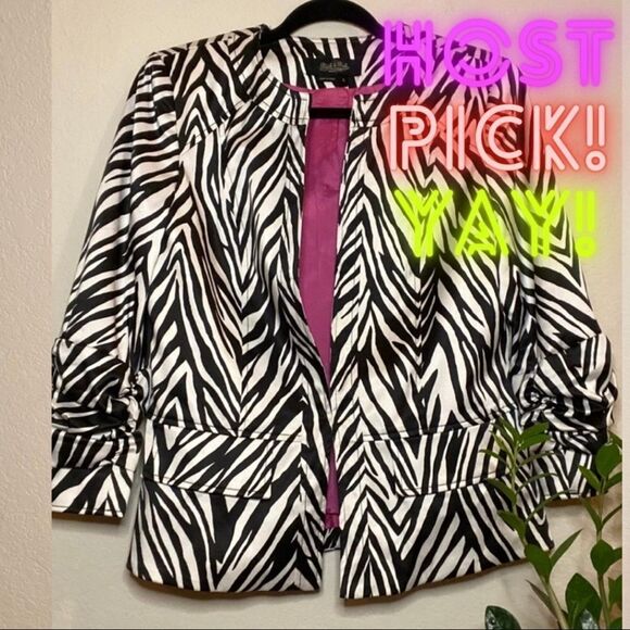 Peck & Peck Zebra Striped Jacket Sz 6 - Picture 1 of 8